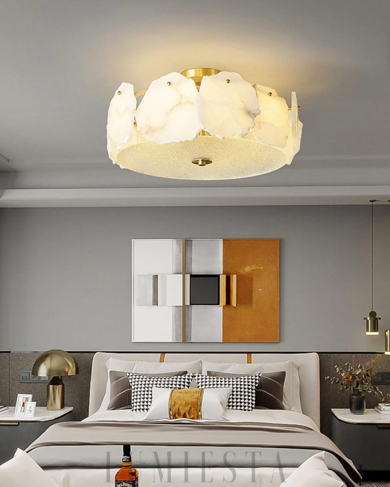 Lampa sufitowa Alabaster Artze Mosiądz w nowoczesnym stylu
