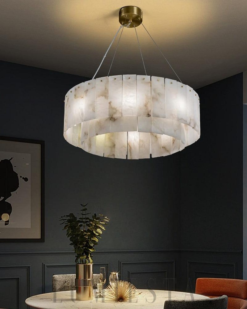 Lampa wisząca Rock Alabaster w złotym kolorze 45 60 80 100 120 cm