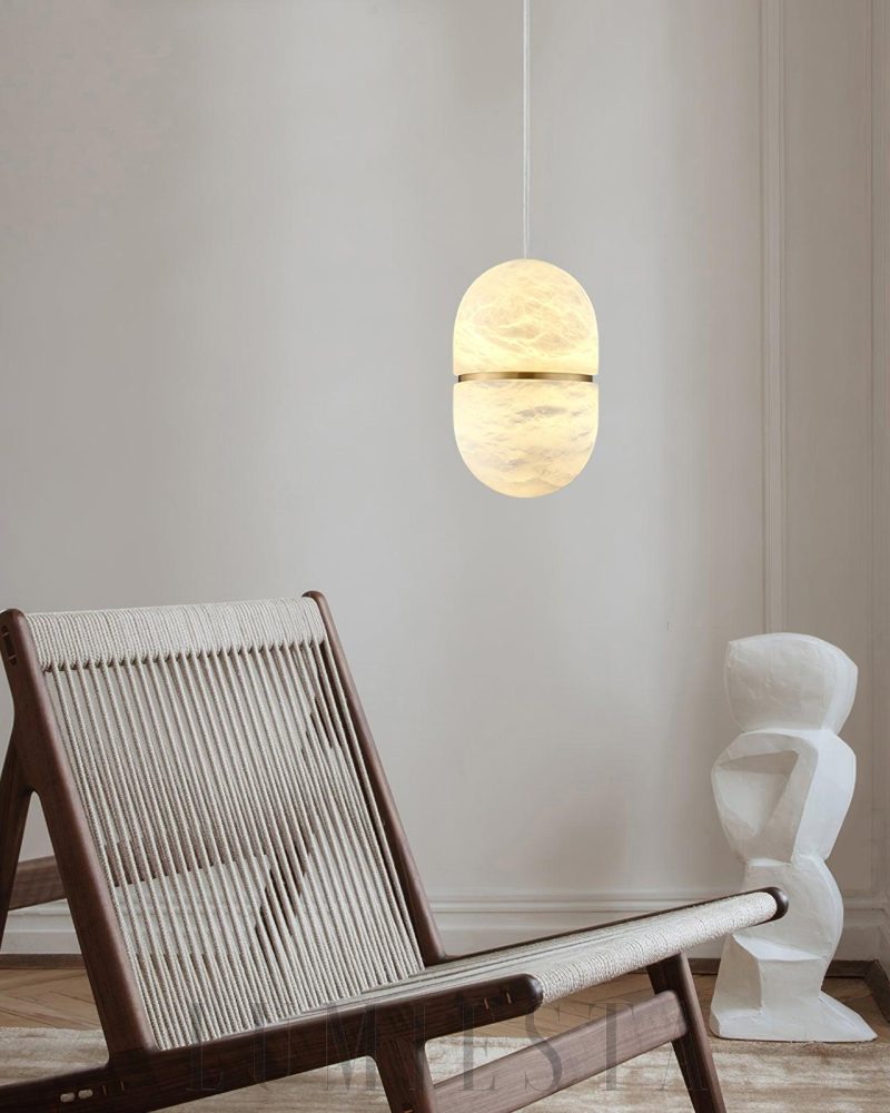 Lampa wisząca YUM w stylu minimalistycznym z alabastru