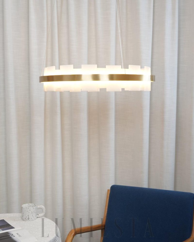 Montreal - lampa wisząca w stylu luksusowym z alabastru
