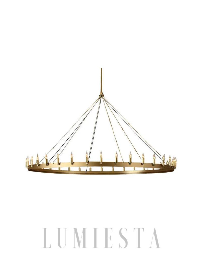 Lampa wisząca Camino Vintage żyrandol okrągły 185cm mosiądz czarny