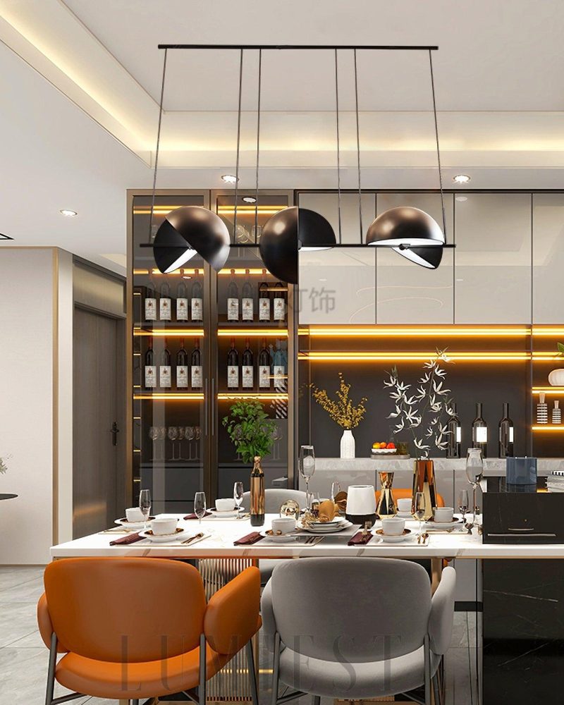 Lampa wisząca Trapeze Triplette w czarnym stylu nowoczesnym