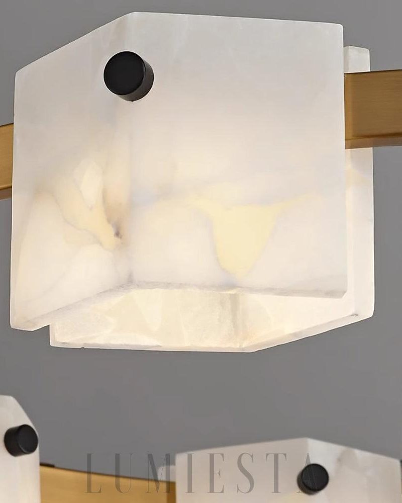 Trinidad - lampa wisząca w kształcie diamentu z alabastru