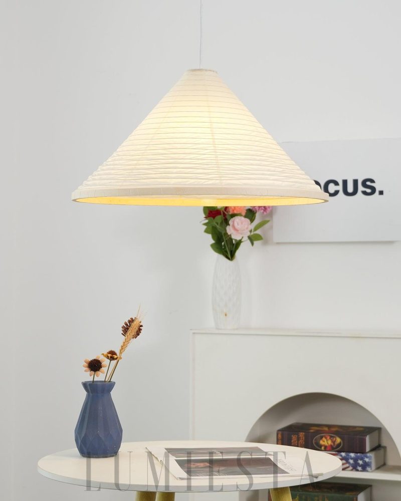 Lampa wisząca z papieru washi w kształcie kapelusza 50cm