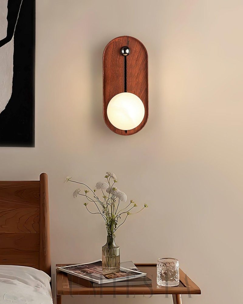 Lampa ścienna Alabaster Odis okrągła styl industrialny 20cm