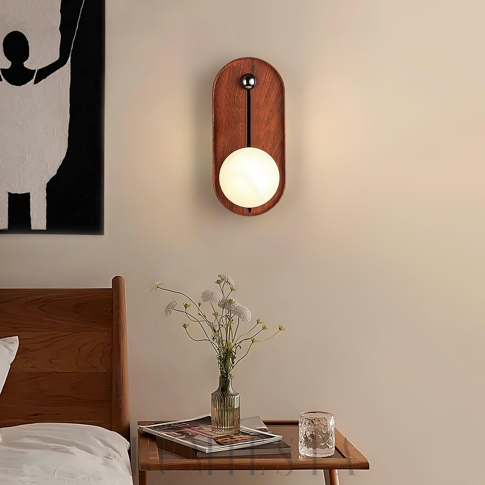 Lampa ścienna Alabaster Odis okrągła styl industrialny 20cm
