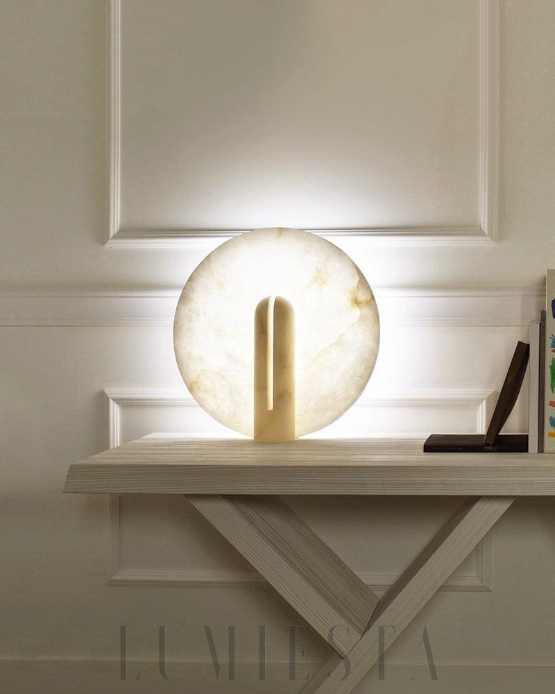 Lampa stołowa Alabaster w nowoczesnym stylu dysku 30cm