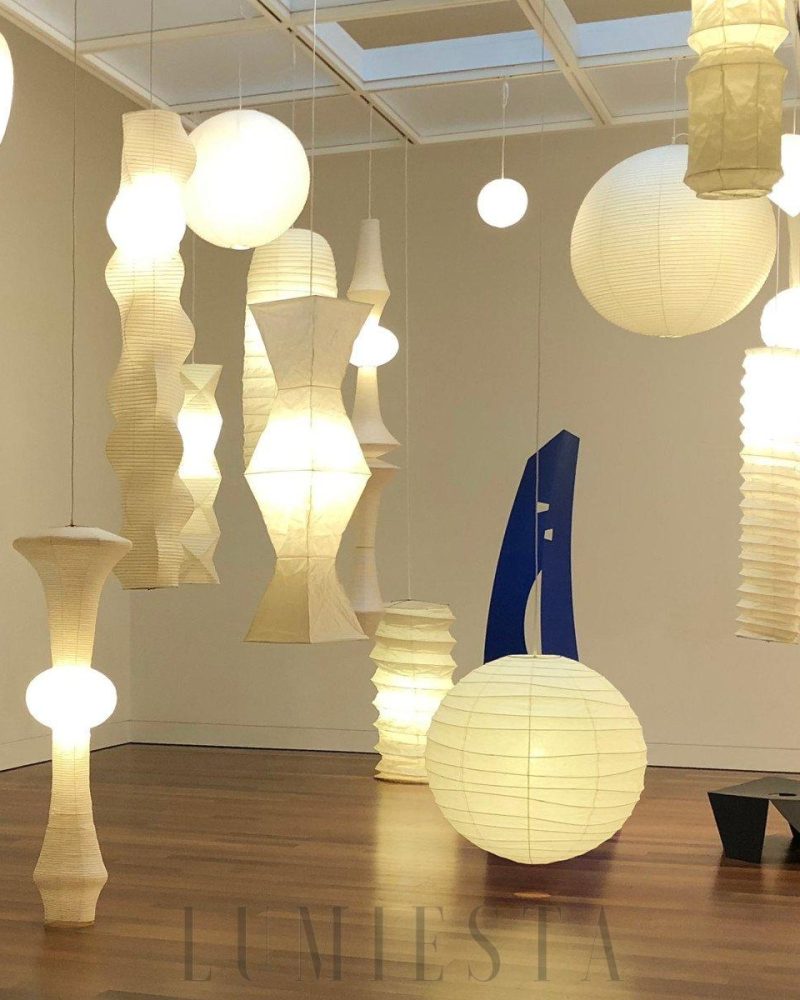 Lampa wisząca Akari E w stylu japońskim z papieru washi