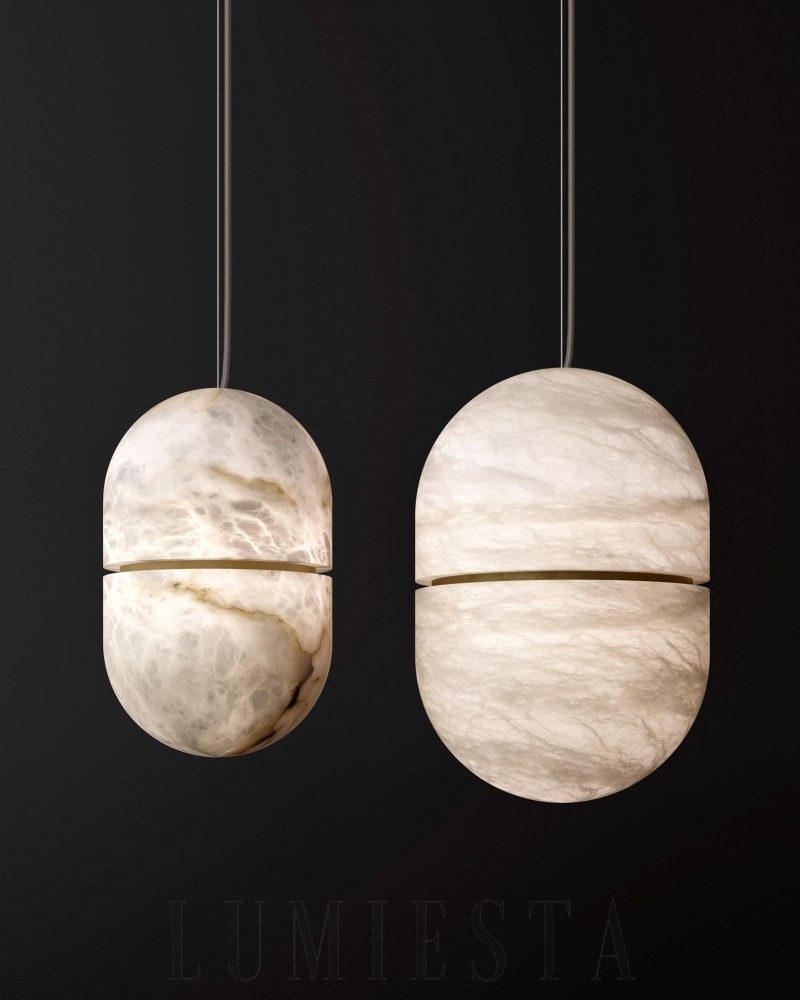 Lampa wisząca YUM w stylu minimalistycznym z alabastru