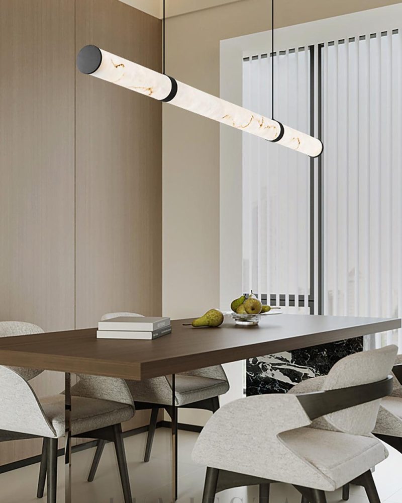 Lampa wisząca Alabaster Linear w nowoczesnym stylu 100cm 120cm 150cm