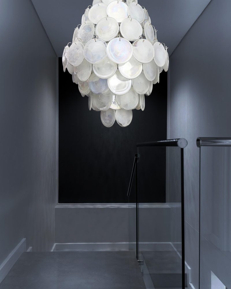 Lampa wisząca Vintage Murano Biały Dyski 75cm w kolorze Białym