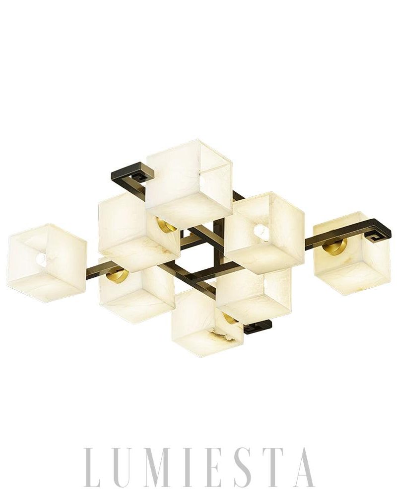 Lampa sufitowa Alabaster w stylu kubistycznym czarna i biała