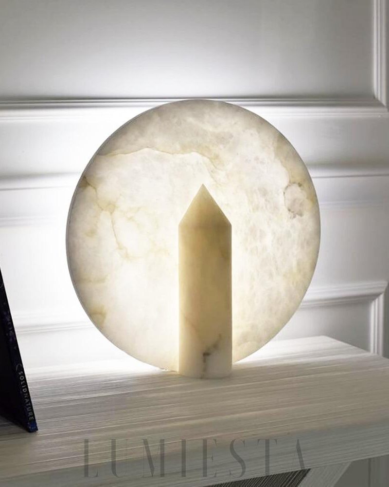 Lampa stołowa Alabaster w nowoczesnym stylu dysku 30cm