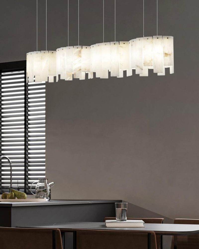 Lampa wisząca Alabaster w nowoczesnym stylu z alabastrowymi panelami