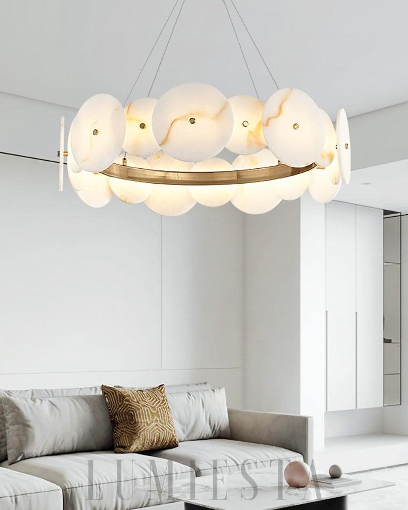 Alabastra - lampa wisząca okrągła w stylu nowoczesnym