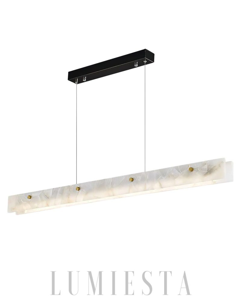 Lampa wisząca linearna alabastrowa w stylu nowoczesnym