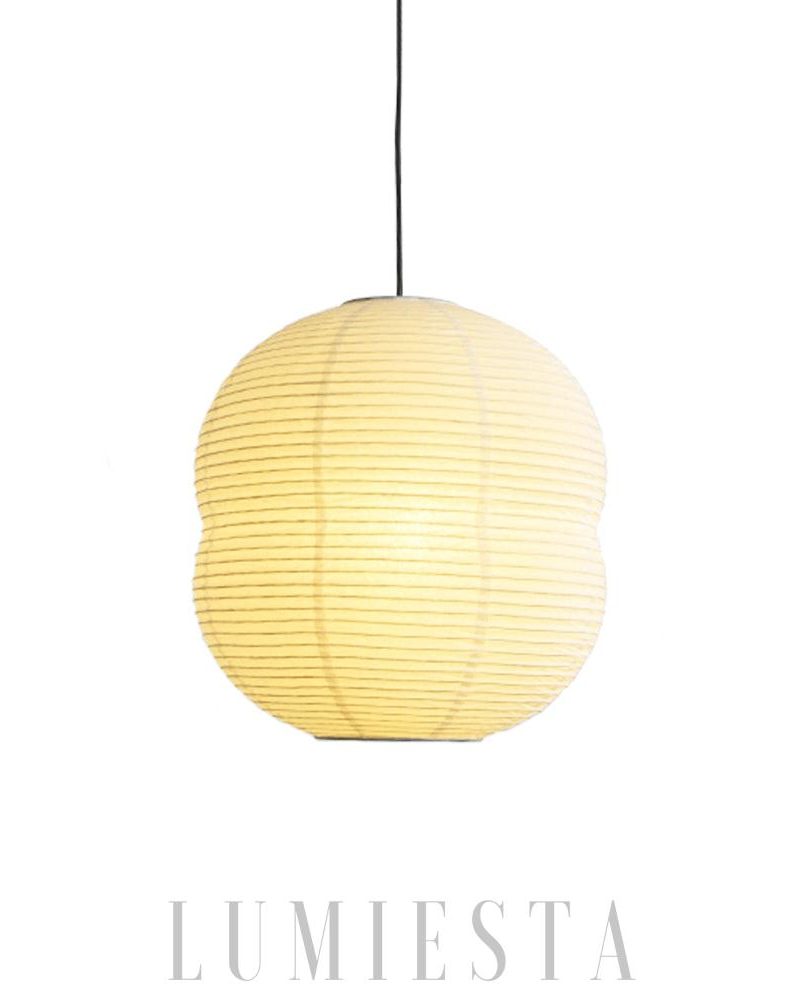 Lampa wisząca Akari minimalistyczna biały okrągły kształt 39 5cm 59cm