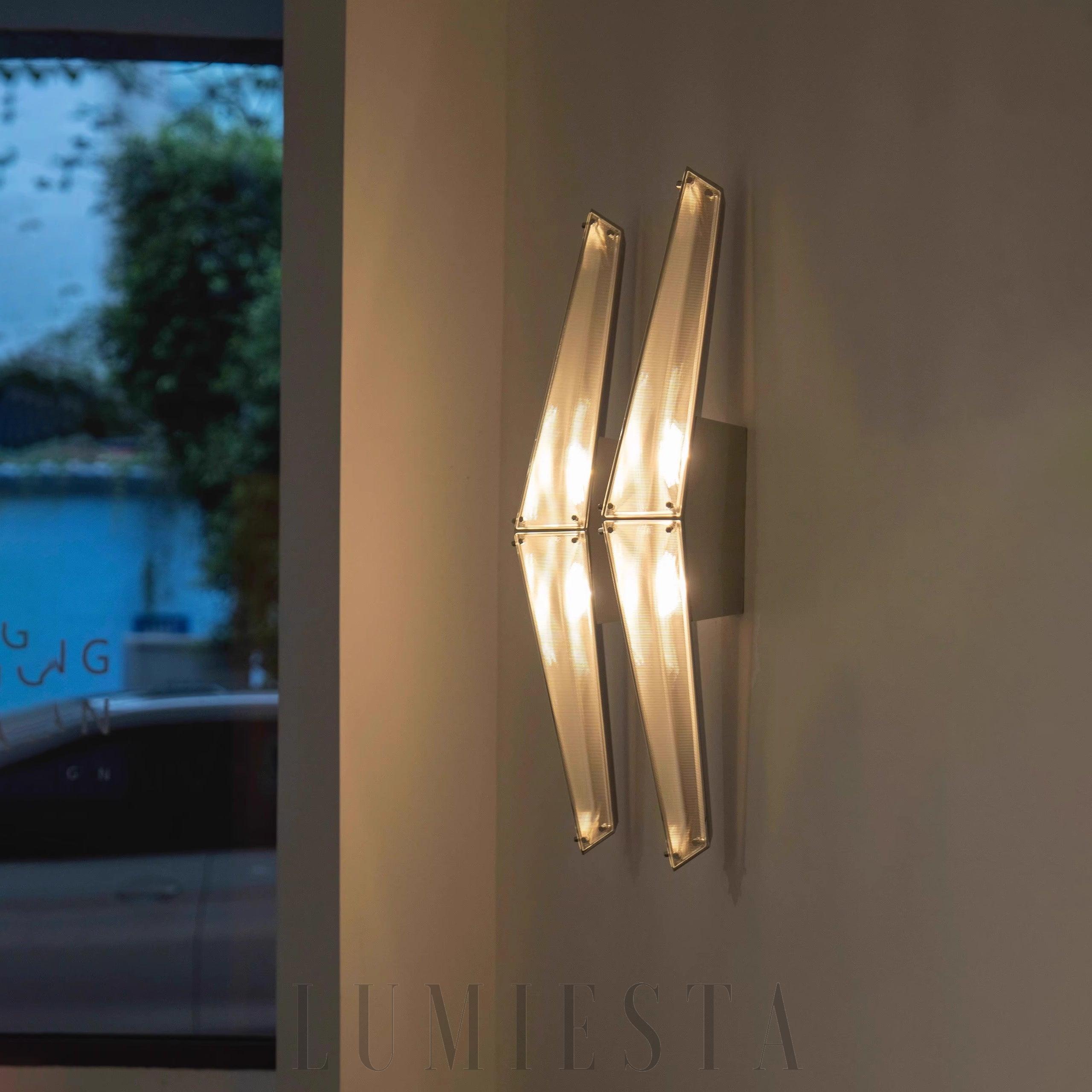 Lampa ścienna Fragment 09 chrom przezroczysta styl nowoczesny 80cm
