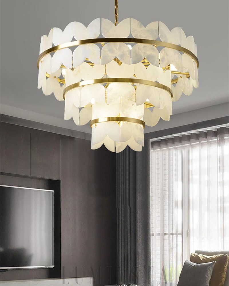 Lampa wisząca Alabaster Butterfly okrągła w stylu nowoczesnym