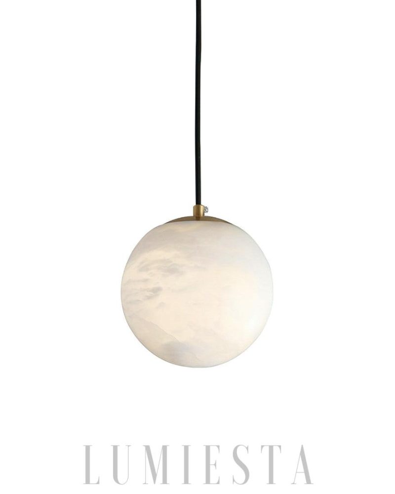 Lampa wisząca Sphaera z alabastru w formie kuli 10 12 15cm