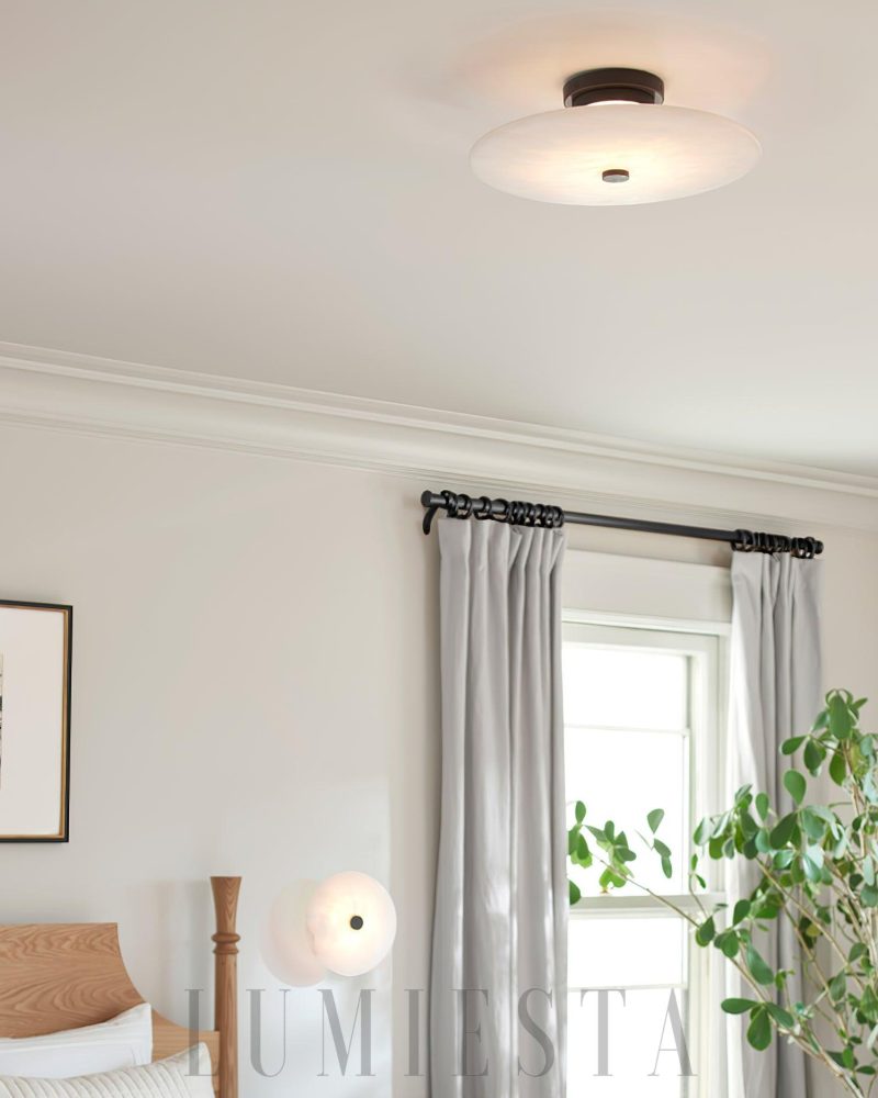 Lampa sufitowa Ankeny Alabaster w kształcie okrągłym 20cm