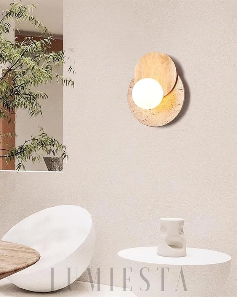 Lampa ścienna Lunar Eclipse z travertynu w stylu nowoczesnym