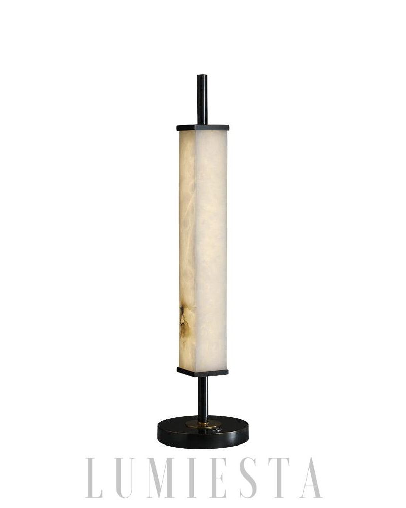 Lampa stołowa Alabaster Serano Mosiądz z ciepłym światłem 59cm