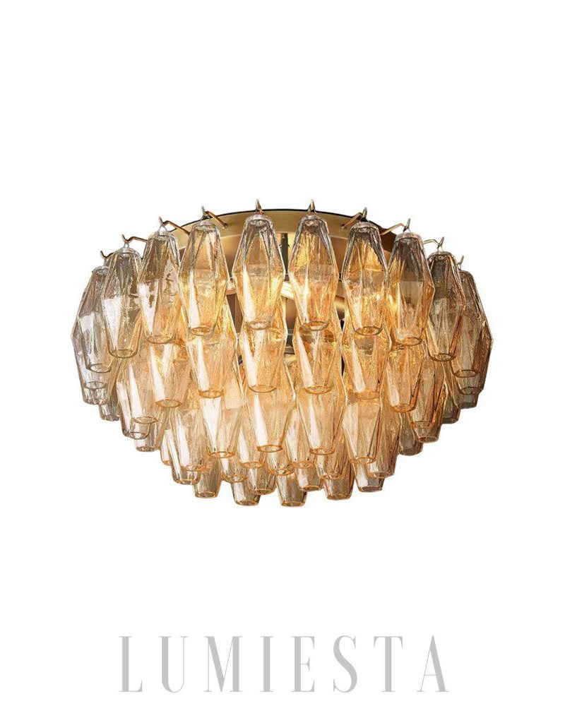 Lampa sufitowa Chara Glass 22 przezroczysta mosiężna 56cm