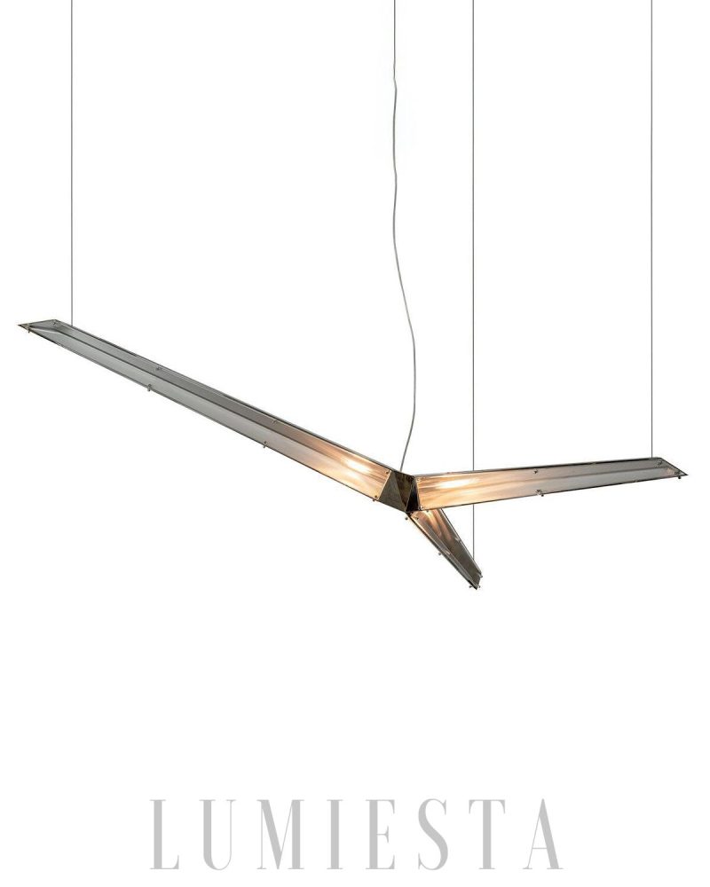 Lampa wisząca Fragment 10 chrom przezroczysta nowoczesna 37 5 cm