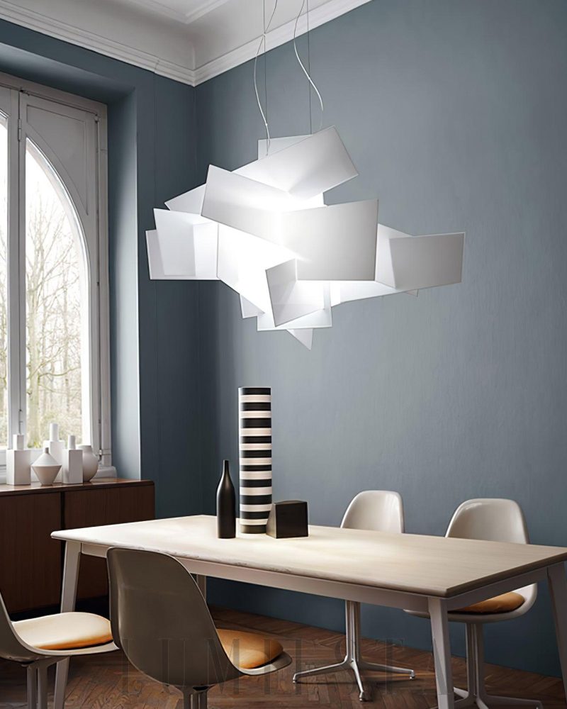 Lampa wisząca Big Bang w stylu nowoczesnym biały czerwony 65cm 91cm