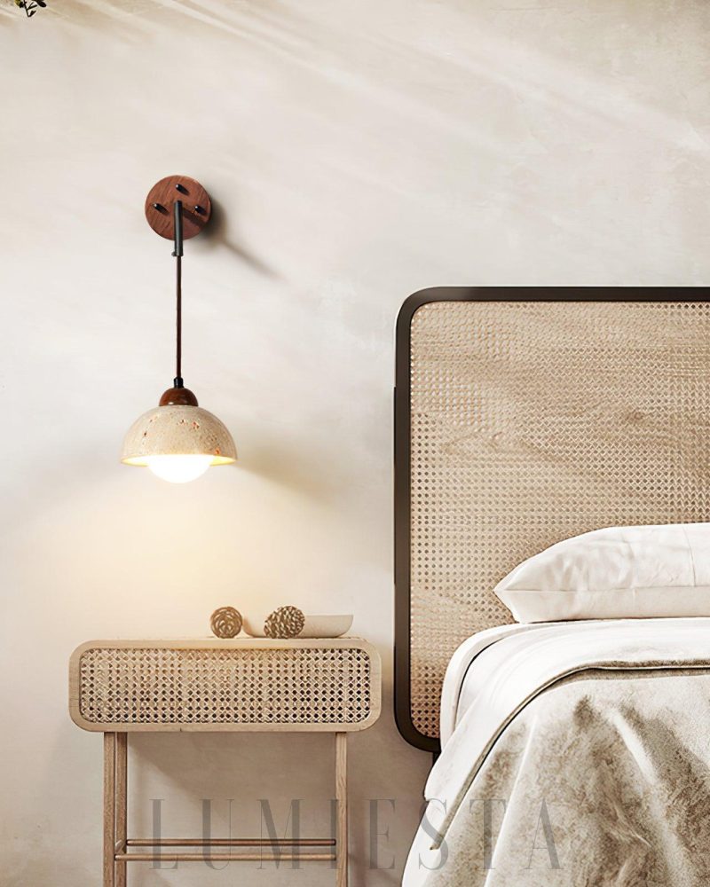 Lampa ścienna Tia Travertine w żółtym kolorze styl rustykalny