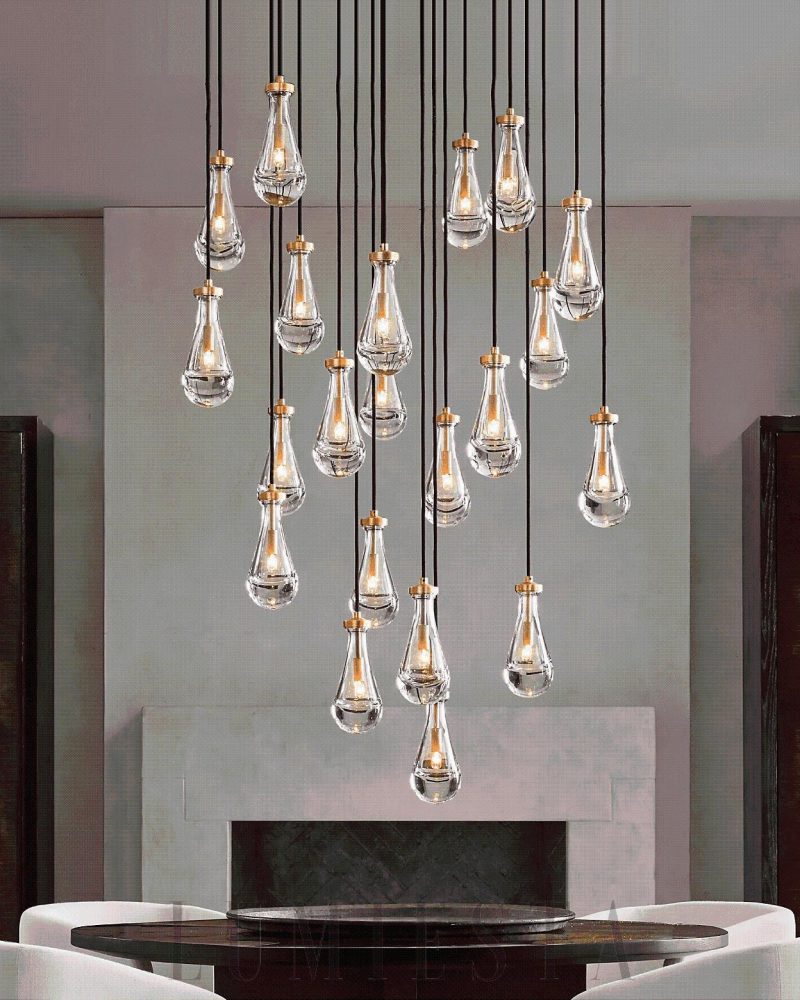 Raindropa - lampa wisząca w stylu nowoczesnym z kryształami
