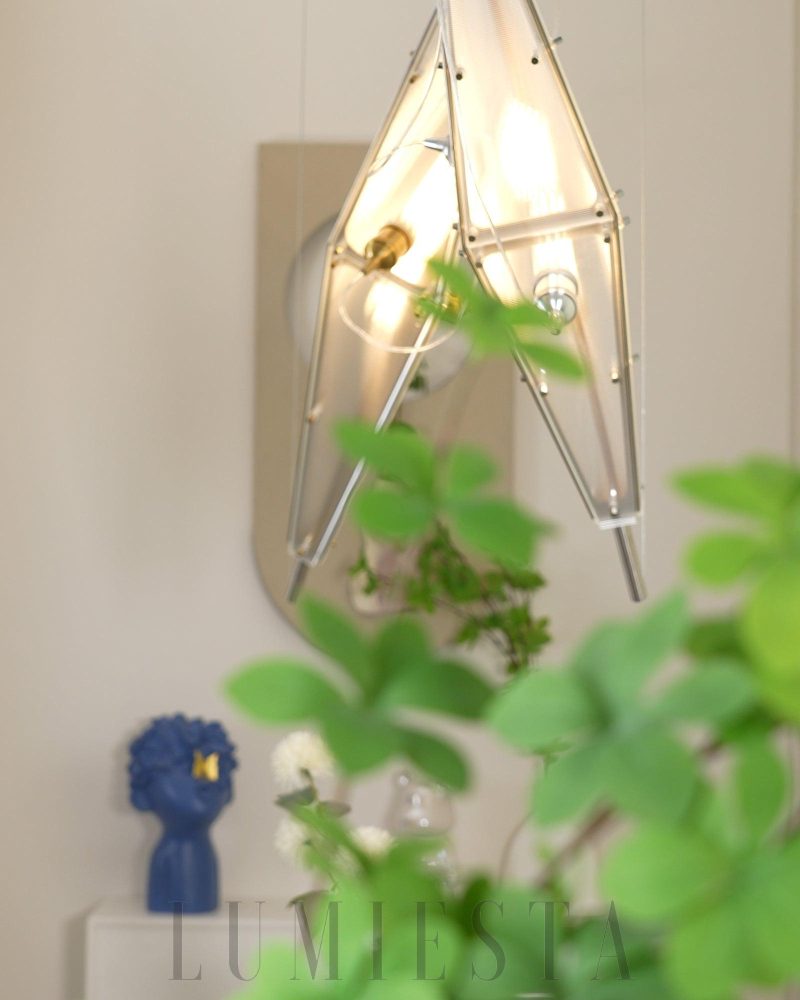 Lampa wisząca Fragment w stylu nowoczesnym z chromem i złotem
