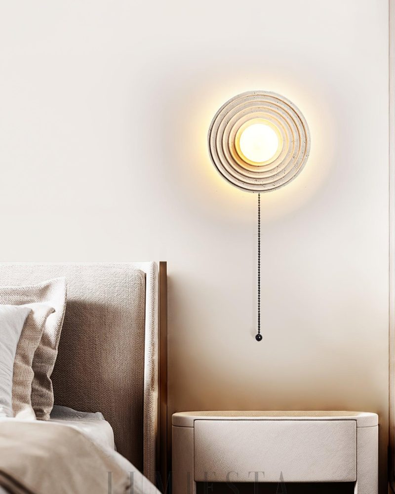 Lampa ścienna z okrągłymi pierścieniami w kolorze beżowym 33cm