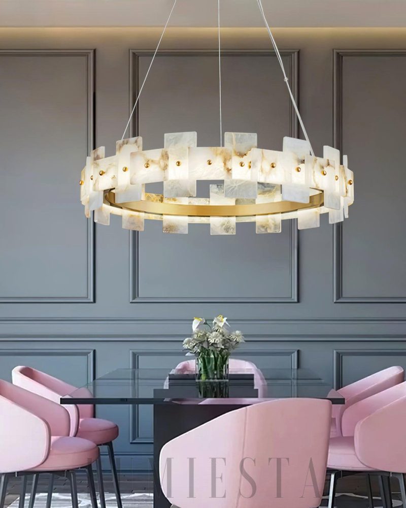 Montreal - lampa wisząca w stylu luksusowym z alabastru