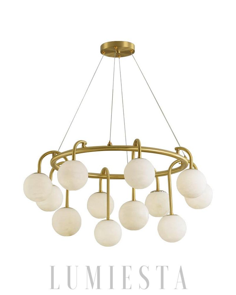 Alabastron - lampa wisząca w kształcie pierścienia z alabastru