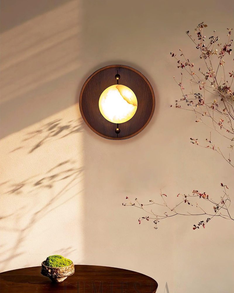 Lampa ścienna Alabaster Odis okrągła styl industrialny 20cm