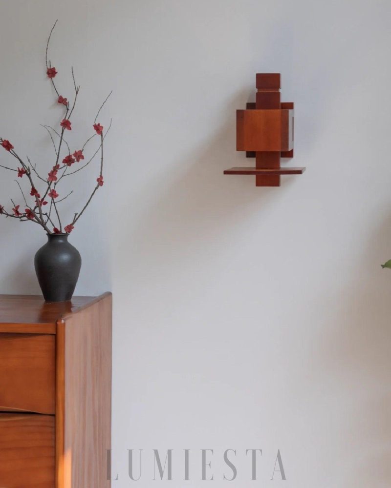Lampa Ścienna Taliesin Orzechowa Unikalny Styl 25cm 60cm