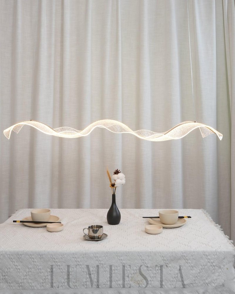 Lampa wisząca w stylu nordyckim z efektem fal wodnych 100cm 120cm