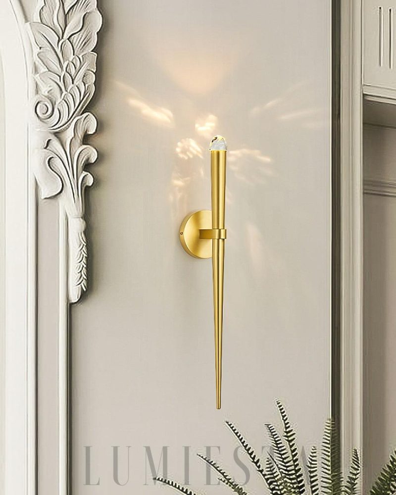 Lampa ścienna Spinal Tube w stylu industrialnym z kryształem