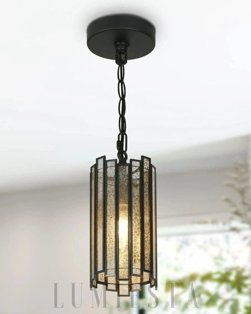 Nowoczesna czarna lampa wisząca ze szkła 11.5 cm