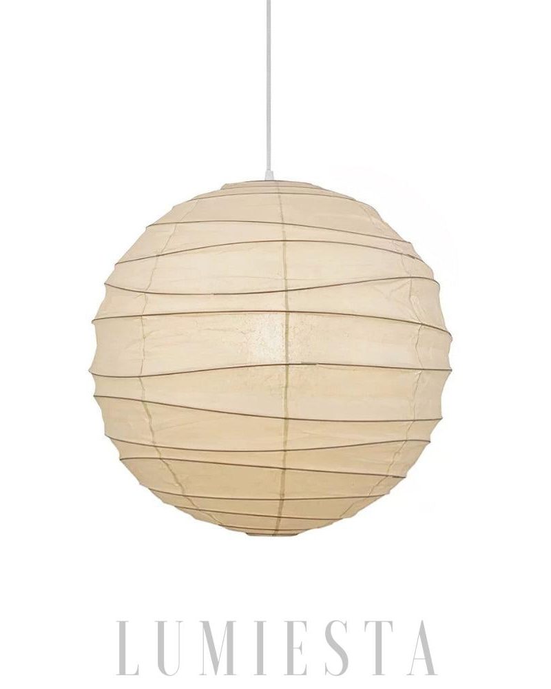 Lampa wisząca Akari 55D 75D w białym kolorze z bambusa