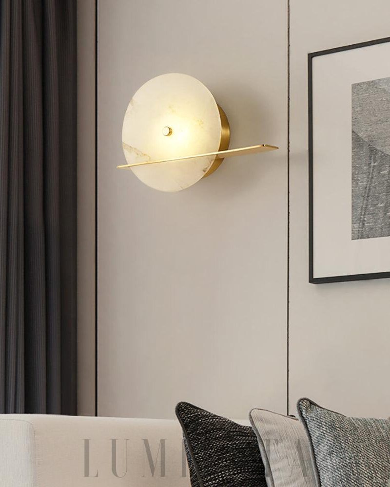 Lampa ścienna alabastrowa nowoczesna okrągła 31 cm