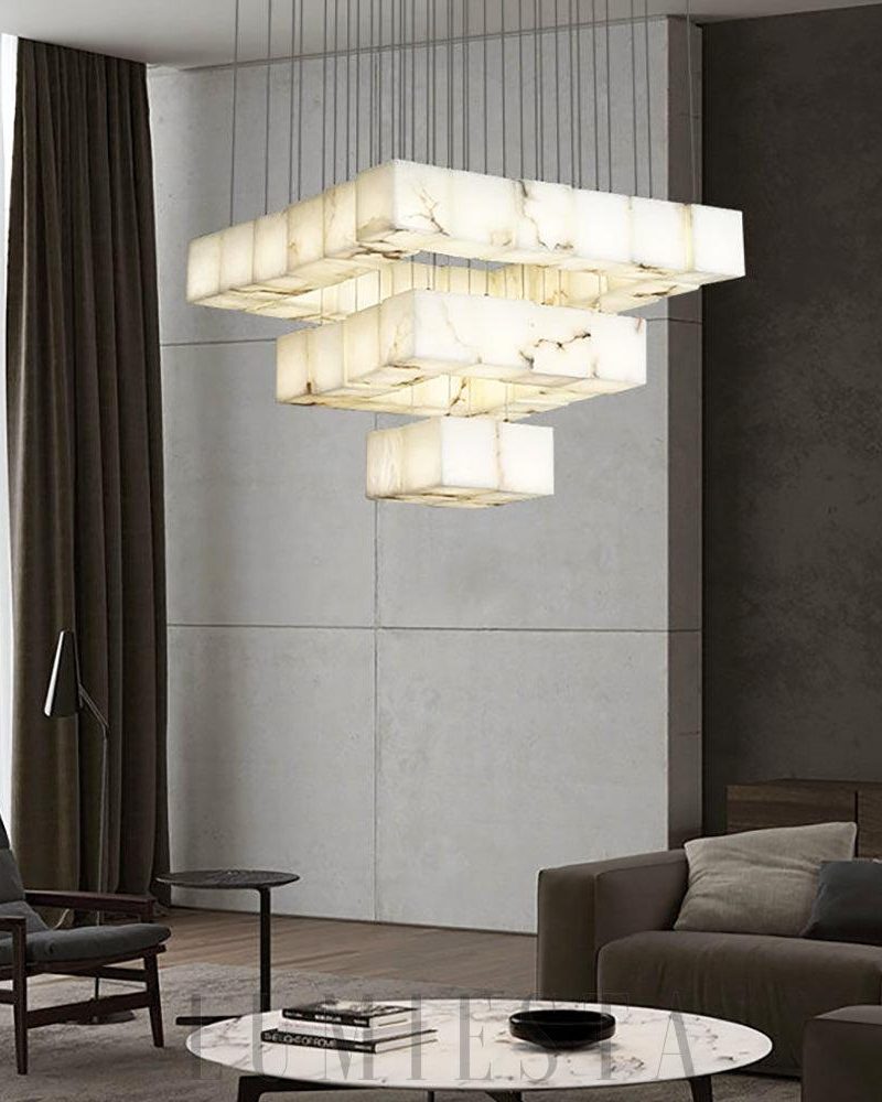 Unike - lampa wisząca w stylu nowoczesnym z alabastru