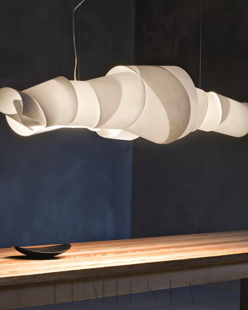 Lampa wisząca Caterpillar w białym kolorze styl nowoczesny