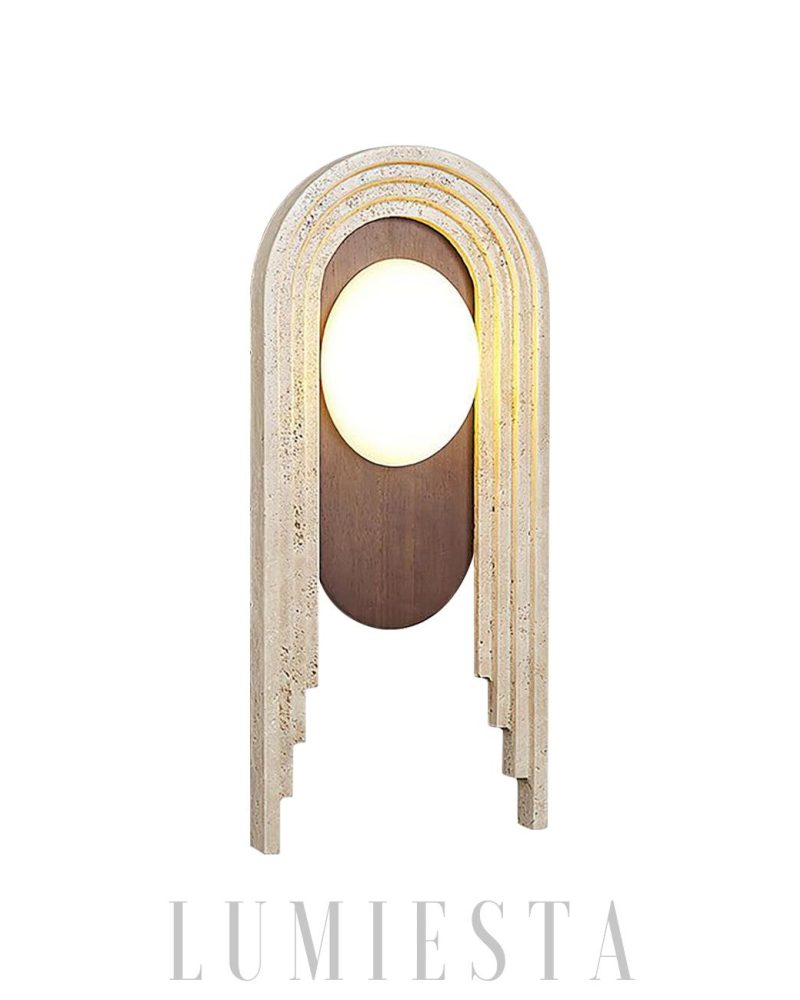 Beżowa lampa ścienna Travertine Vima z ciepłym światłem 40cm
