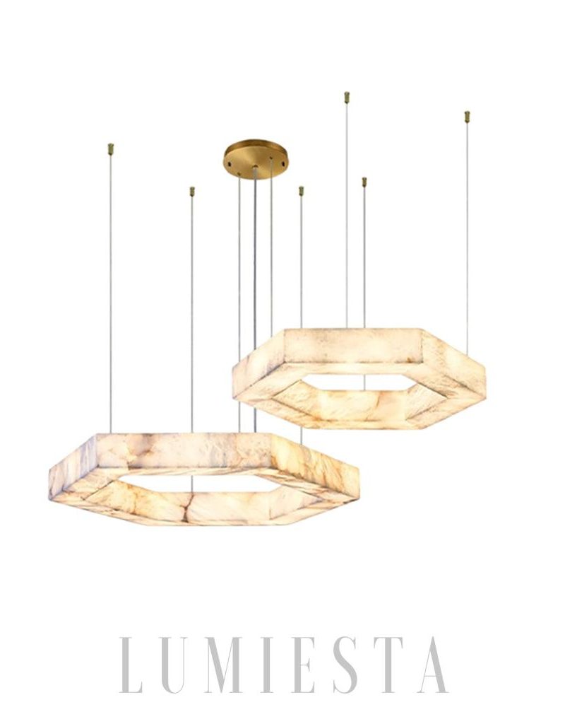 Alabastero - lampa wisząca w kształcie heksagonu
