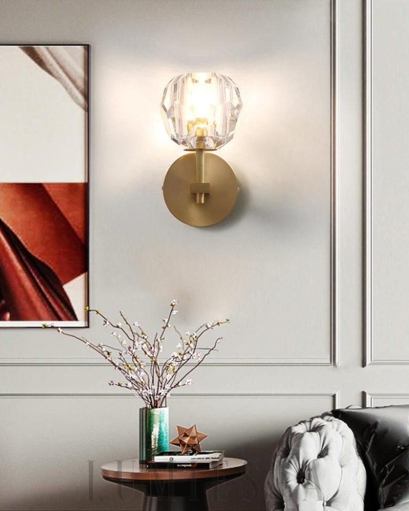 Lampa ścienna Boule De Cristal w stylu minimalistycznym 1 lub 2 klosze