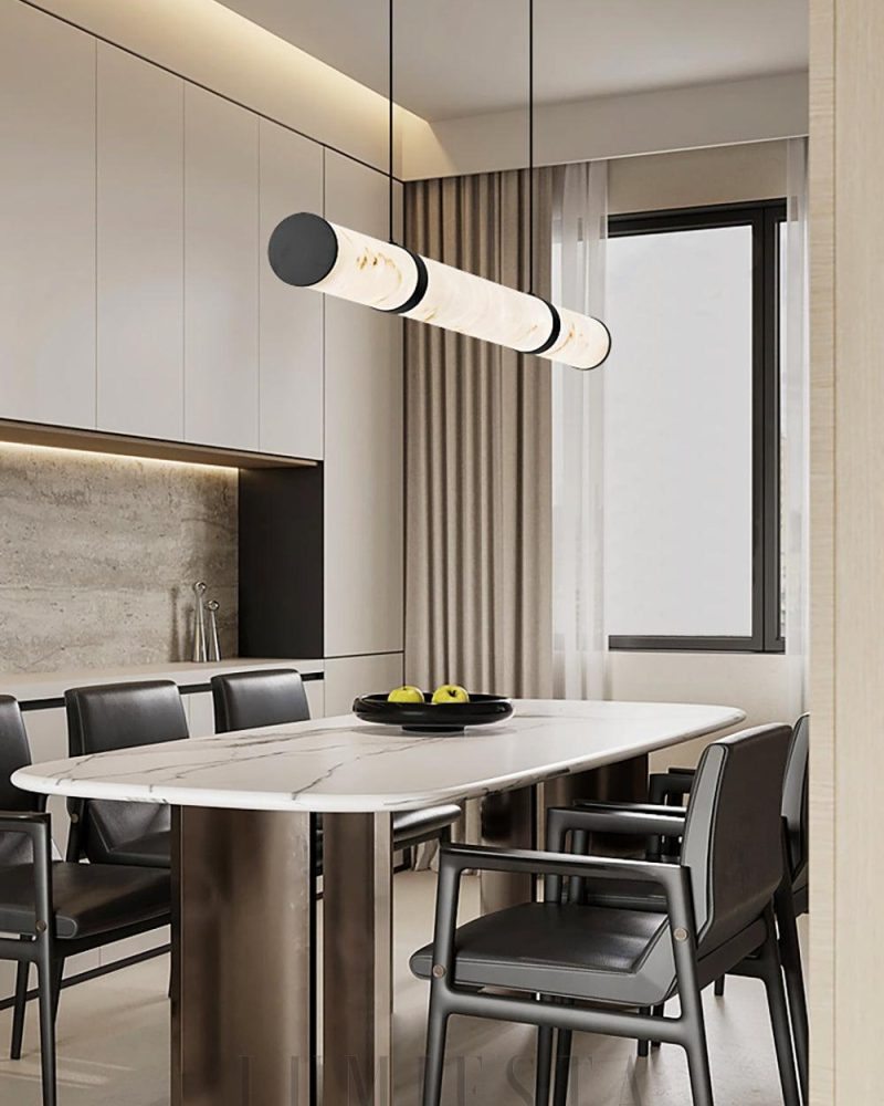 Lampa wisząca Alabaster Linear w nowoczesnym stylu 100cm 120cm 150cm