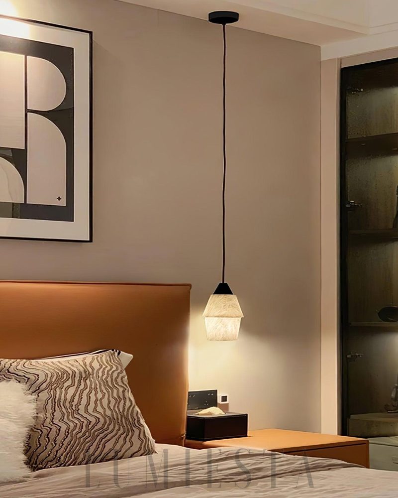 Lampa wisząca TEN MA DO z alabastrowym kloszem 12cm